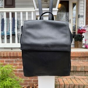 Vintage Nine West Black Leather Backpack Style Purse Handbag